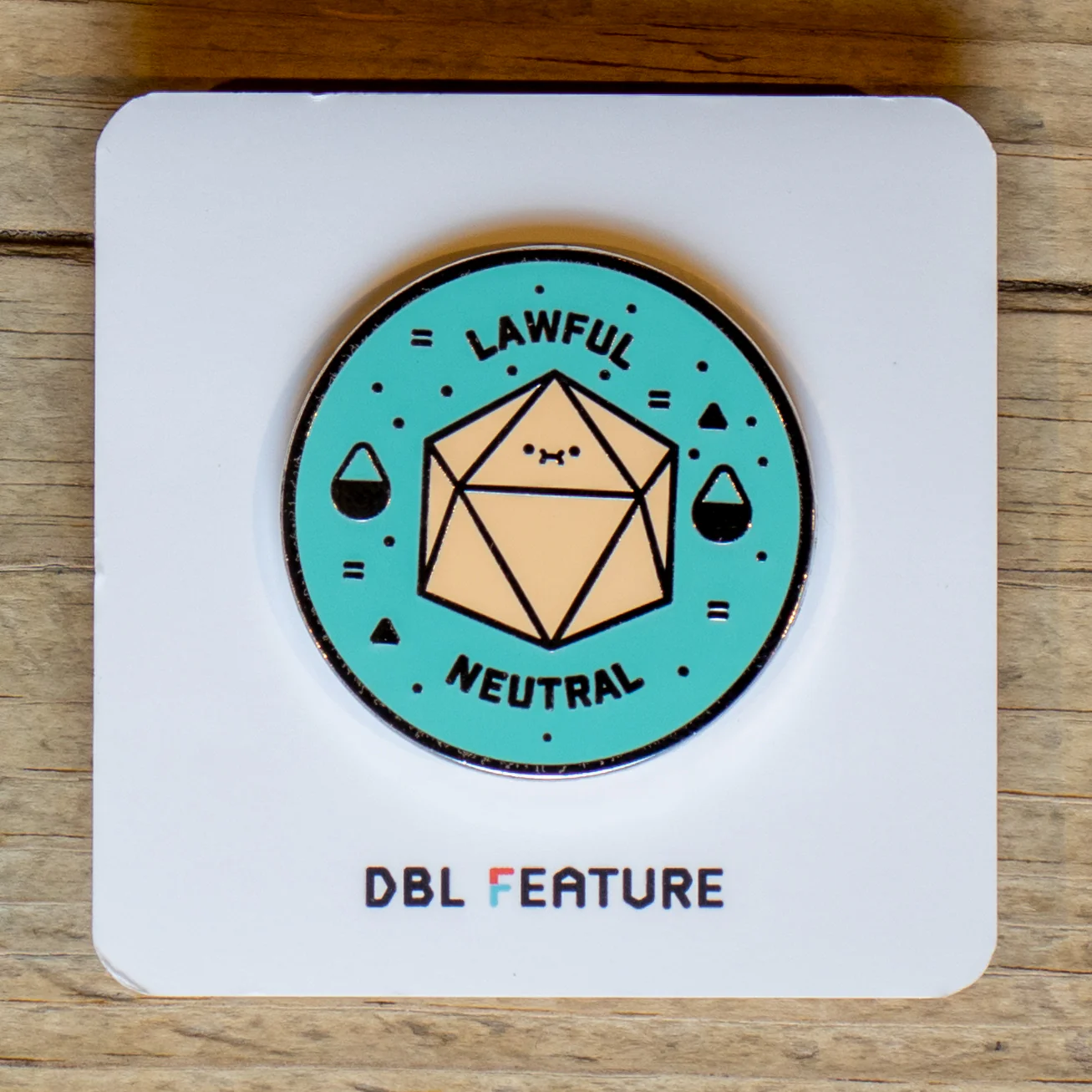 DBL Feature - Lawful Neutral Enamel Pin